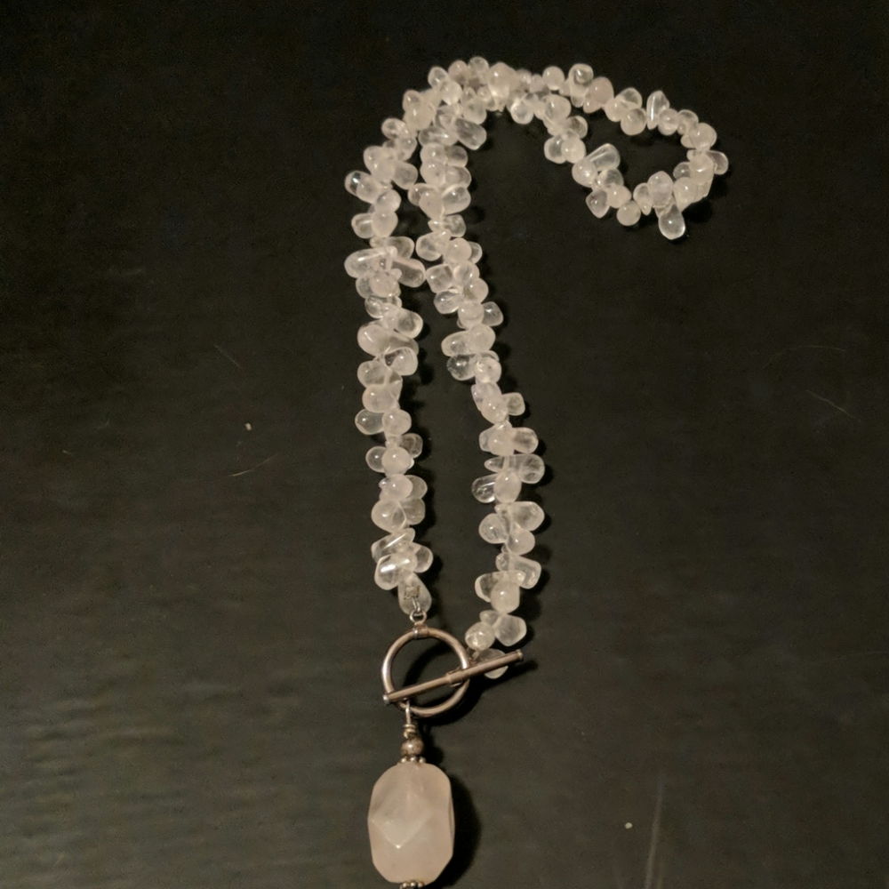 Silpada Rose Quartz 16.5”  Beaded Necklace
